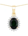 Diana M. Fine Jewelry 14k 1.39 Ct. Tw. Diamond & Green Tourmaline Pendant
