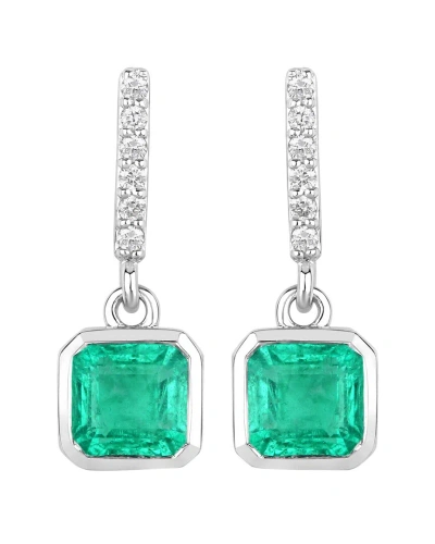 Diana M. Fine Jewelry 14k 1.48 Ct. Tw. Diamond & Emerald Dangle Earrings