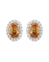 Diana M. Fine Jewelry 14k 1.66 Ct. Tw. Diamond & Orange Sapphire Studs