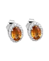 DIANA M. DIANA M. FINE JEWELRY 14K 1.66 CT. TW. DIAMOND & ORANGE SAPPHIRE STUDS