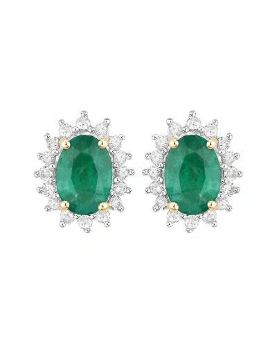Diana M. Fine Jewelry 14k 1.86 Ct. Tw. Diamond & Emerald Studs