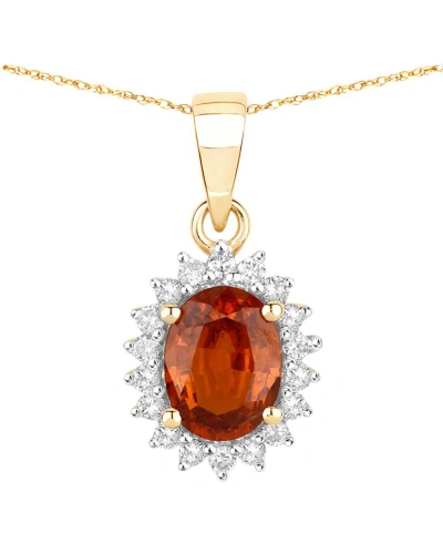 Diana M. Fine Jewelry 14k 1.87 Ct. Tw. Diamond & Garnet Pendant