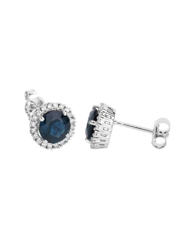 Diana M. Fine Jewelry 14k 2.18 Ct. Tw. Diamond & Sapphire Studs