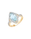 DIANA M. DIANA M. FINE JEWELRY 14K 2.24 CT. TW. DIAMOND & AQUAMARINE RING