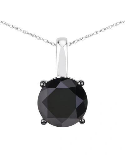 Diana M. Fine Jewelry 14k 3.46 Ct. Tw. Diamond Solitaire Pendant In Metallic