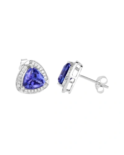 Diana M. Fine Jewelry 14k 3.70 Ct. Tw. Diamond & Tanzanite Studs