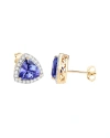 Diana M. Fine Jewelry 14k 3.82 Ct. Tw. Diamond & Tanzanite Studs