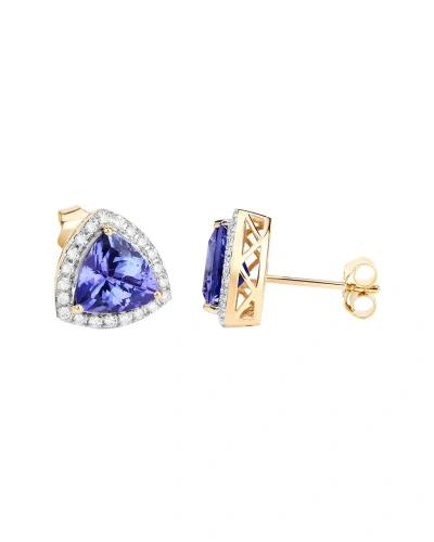Diana M. Fine Jewelry 14k 3.82 Ct. Tw. Diamond & Tanzanite Studs