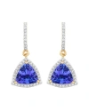 DIANA M. DIANA M. FINE JEWELRY 14K 3.86 CT. TW. DIAMOND & TANZANITE DANGLE EARRINGS