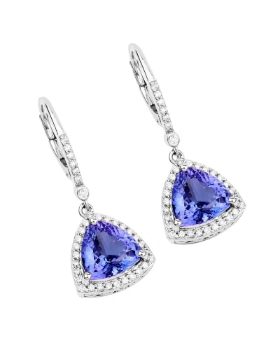 Diana M. Fine Jewelry 14k 4.61 Ct. Tw. Diamond & Tanzanite Dangle Earrings