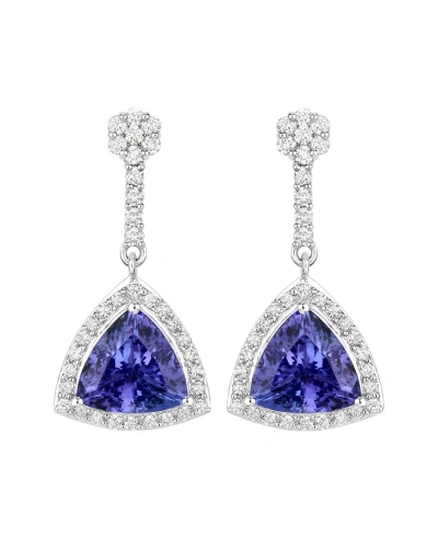 Diana M. Fine Jewelry 14k 4.93 Ct. Tw. Diamond & Tanzanite Dangle Earrings