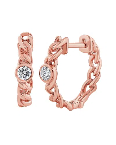 Diana M. Fine Jewelry 14k Rose Gold 0.12 Ct. Tw. Diamond Huggie Earrings In Gray