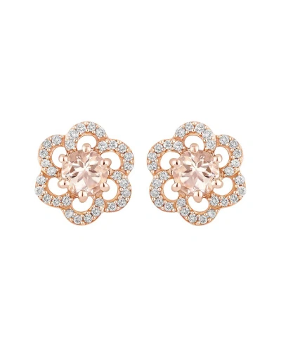 Diana M. Fine Jewelry 14k Rose Gold 0.61 Ct. Tw. Diamond & Morganite Studs