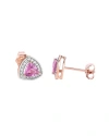 DIANA M. DIANA M. FINE JEWELRY 14K ROSE GOLD 1.05 CT. TW. DIAMOND & PINK SAPPHIRE STUDS