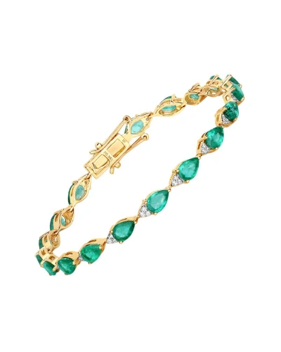 Diana M. Fine Jewelry 18k 6.91 Ct. Tw. Diamond & Emerald Bracelet