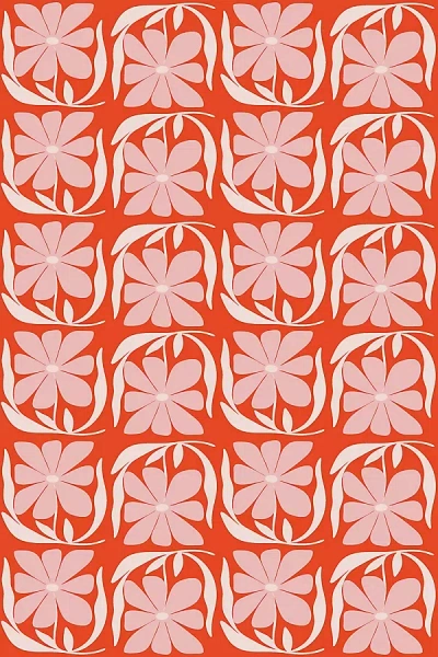 Diana Pereira For Wallshoppe Floral Chic Wallpaper In Red