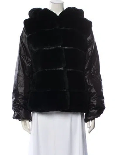 Pre-owned Diana Rosh Faux Fur Jacket In Black