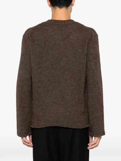 Diana Studio Brushed-knit Crew-neck Sweater In Brown