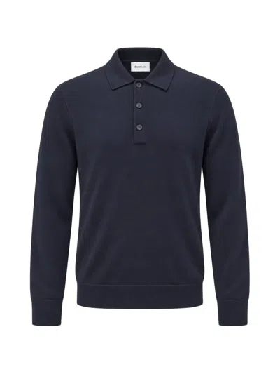 Diana Studio Button-down Polo Sweater In Blue