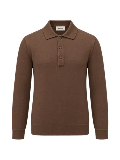 Diana Studio Button-fastening Polo-collar Sweater In Blue