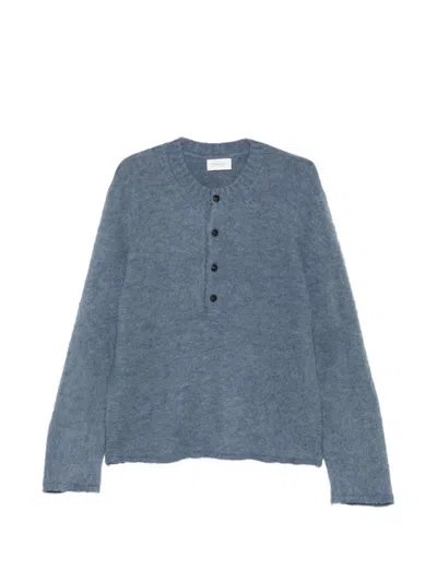 Diana Studio Button-placket Sweater In Blue