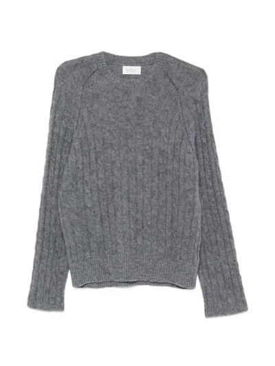 Diana Studio Cable-knit Raglan-sleeve Sweater In Gray