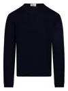 Diana Studio Black Cashmere Crewneck Sweater With Relaxed Fit In Blue