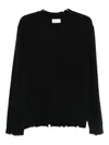 Diana Studio Frayed-edge Sweater In Black