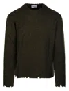 Diana Studio Frayed-hem Wool Sweater In Green