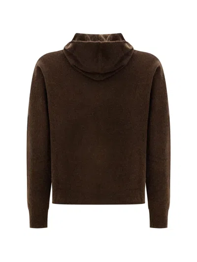 Diana Studio Knitted Hoodie In Burgundy