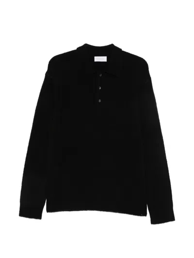 Diana Studio Long-sleeve Polo Shirt In Black