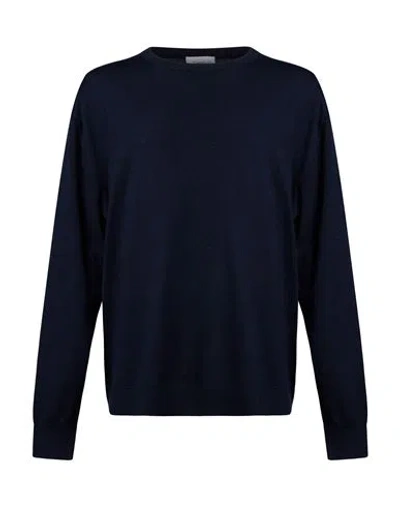 Diana Studio Man Sweater Navy Size M Merino Wool In Blue