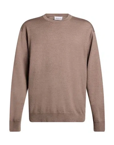 Diana Studio Man Sweater Taupe Size S Merino Wool In Brown