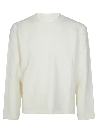 Diana Studio Men's Distressed Knit Sweater In Bianco