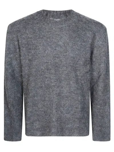 Diana Studio Men's Distressed Knit Sweater In Grigio