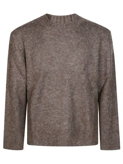 Diana Studio Men's Distressed-detail Knit Sweater In Marrone