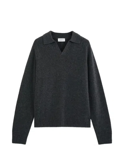 Diana Studio Open-collar Sweater In Gray
