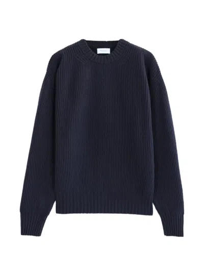 Diana Studio Ribbed-knit Crew-neck Sweater In Blue