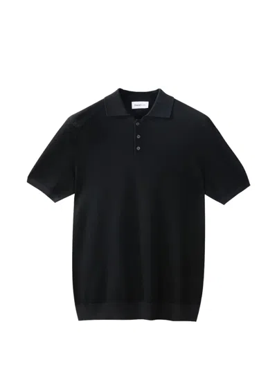 Diana Studio Short-sleeve Knit Polo Shirt In Black