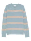 Diana Studio Striped Crew-neck Sweater In Blue