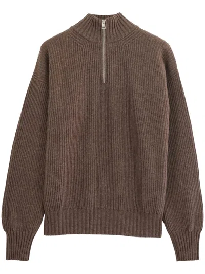 Diana Studio Trucker In Pure English-knitted Wool In Brown