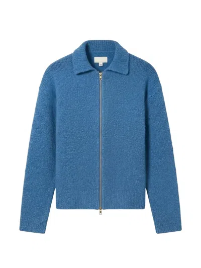 Diana Studio Zip-up Collared Sweater In Blue