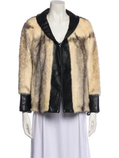 Pre-owned Diane Furs Printed Fur Jacket In Neutral
