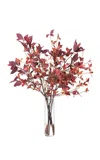 Diane James Designs Autumn Leaves In Tall Glass Vase In Brown