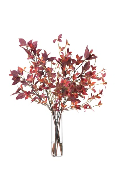 Diane James Designs Autumn Leaves In Tall Glass Vase In Brown