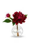 Diane James Designs Burgundy Dahlia Blossom In Bud Vase In Multi