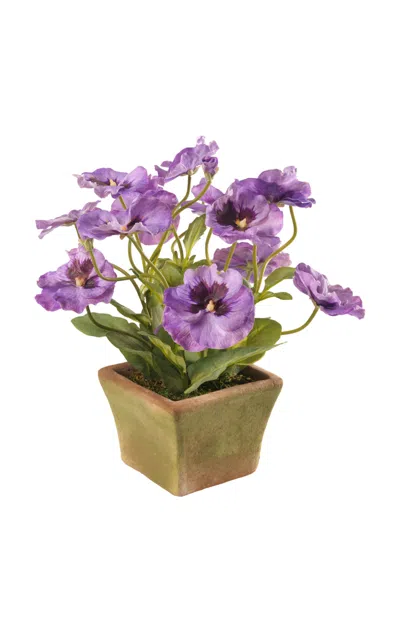 Diane James Designs Lavender Pansy In Mossy Pot In Purple