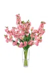 Diane James Designs Peach Blossom And Tulip Bouquet In Pink