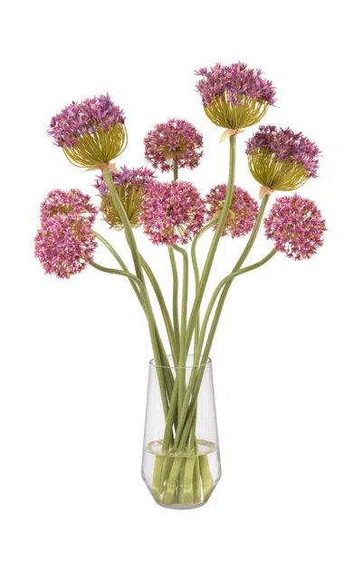 Diane James Designs Purple Allium In Tall Glass Vase