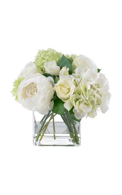 Diane James Designs Rose And Hydrangea Bouquet In Neutral